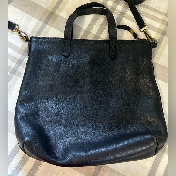 Madewell Black Leather Crossbody Tote - Picture 2 of 15